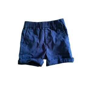 E-Land American Classic 2T Boys Navy Blue Cuffed Dress Shorts Elastic Waistband
